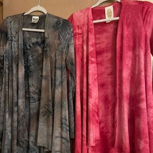 Vocal cardigans with bling. Pink or grey/brown. Size small. Never worn.